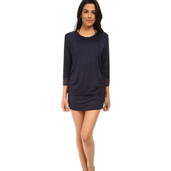 Michael Michael Kors Boho Studded Cover-Up Dress-NEW NAVY-X-Small/Small - Picture 1 of 8